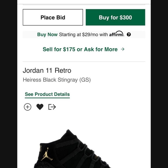 Jordan 11 Retro
Heiress Black Stingray (GS) - Picture 5 of 5